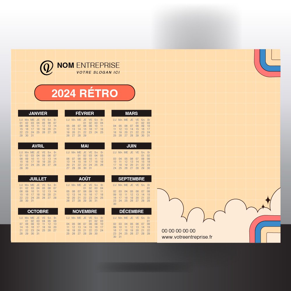 da univers calendrier sous main retro