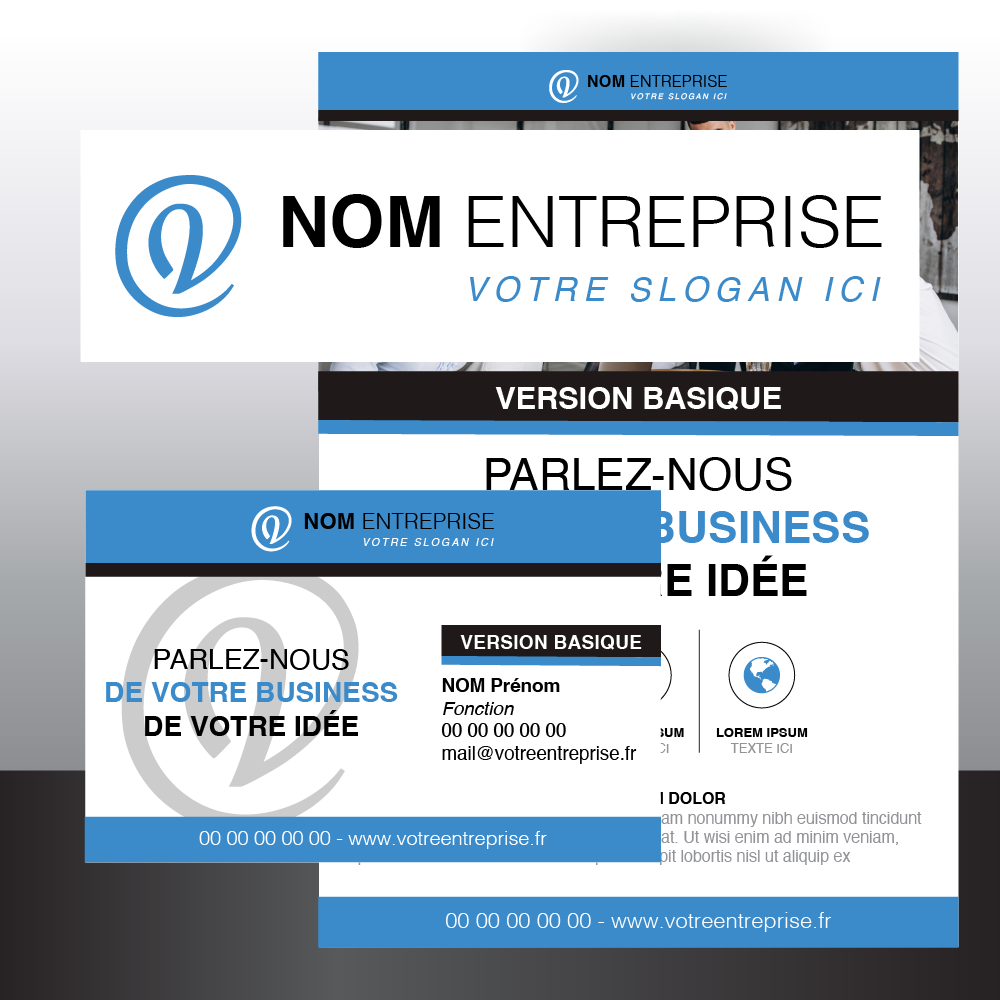 pack identité marque da univers logo carte visite et charte graphique basique