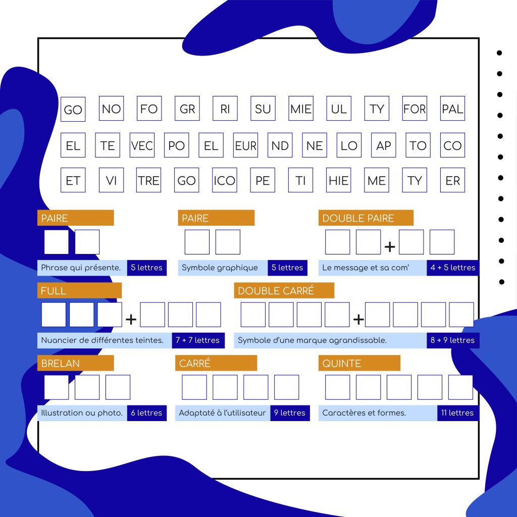 da univers communication jeux estival 2024 - poker des mots