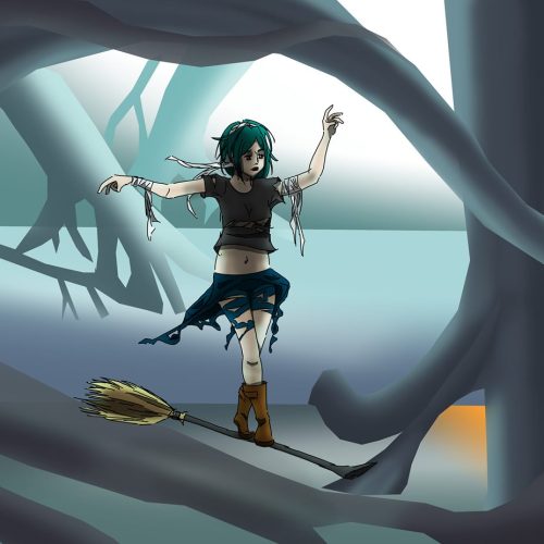 sorciere balai illustration da univers