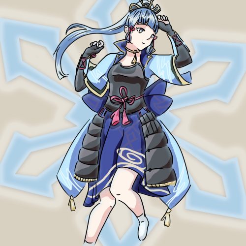 fanart ayaka genshin impact illustration da univers